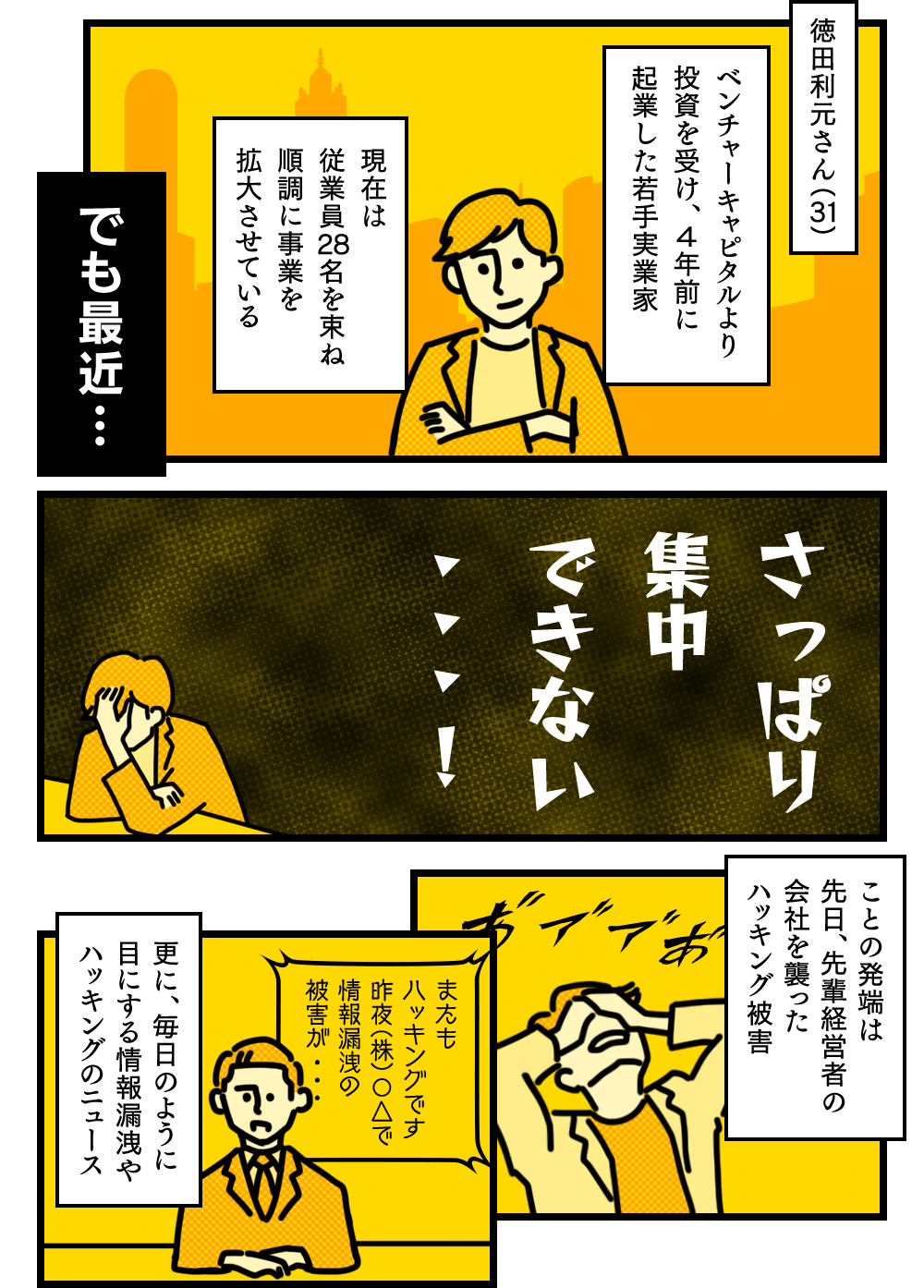 徳田利元さん（31）ベンチャーキャピタルより投資を受け、４年前に企業した若手実業家